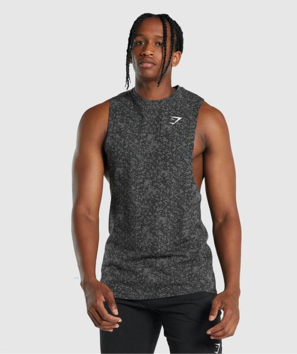 Panske Tielko Gymshark Critical 2.0 Drop Arm Siva | XZ9706452